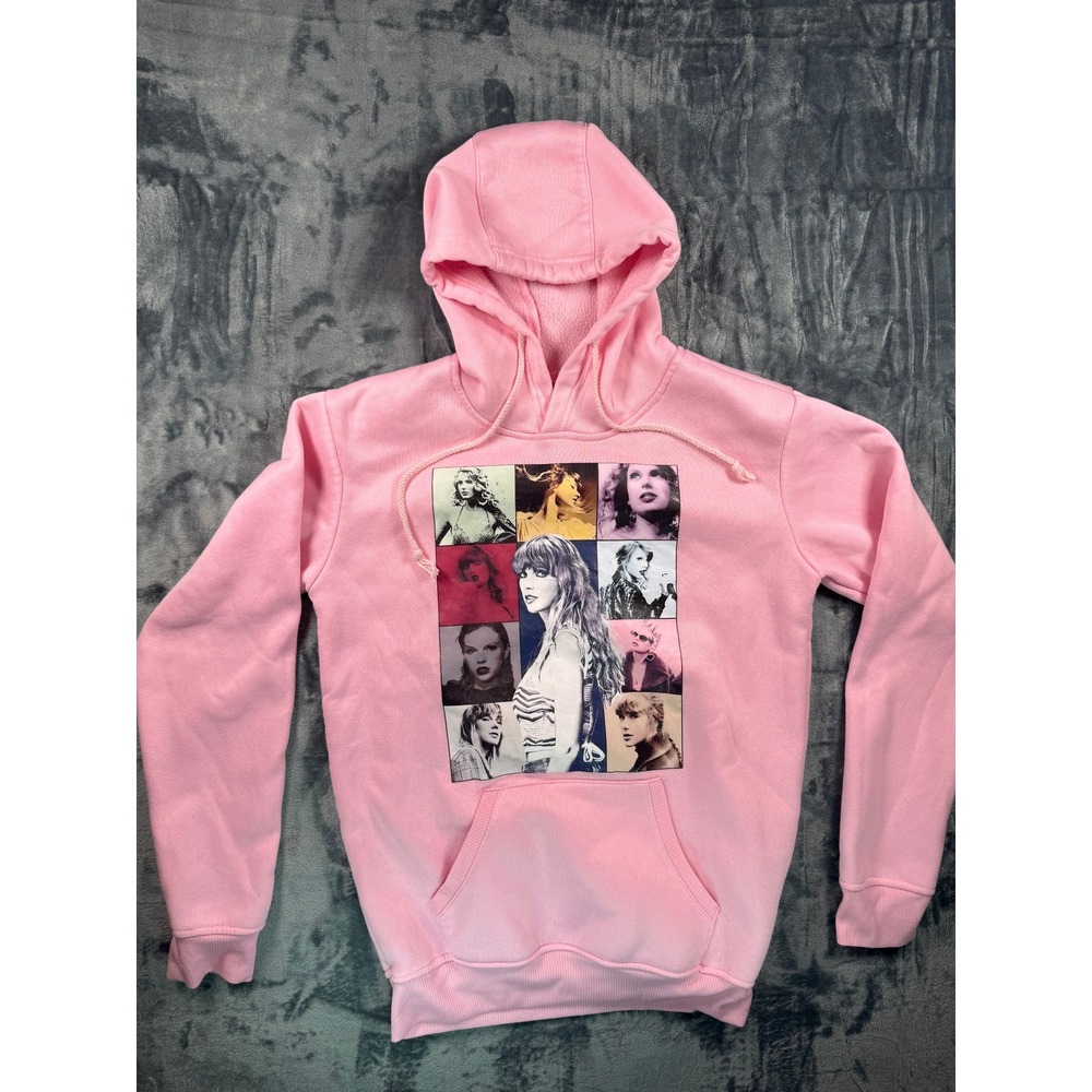 Taylor Swift Hoodie Womens Medium Pink The Eras Tour Graphic Concert Sweatshirt